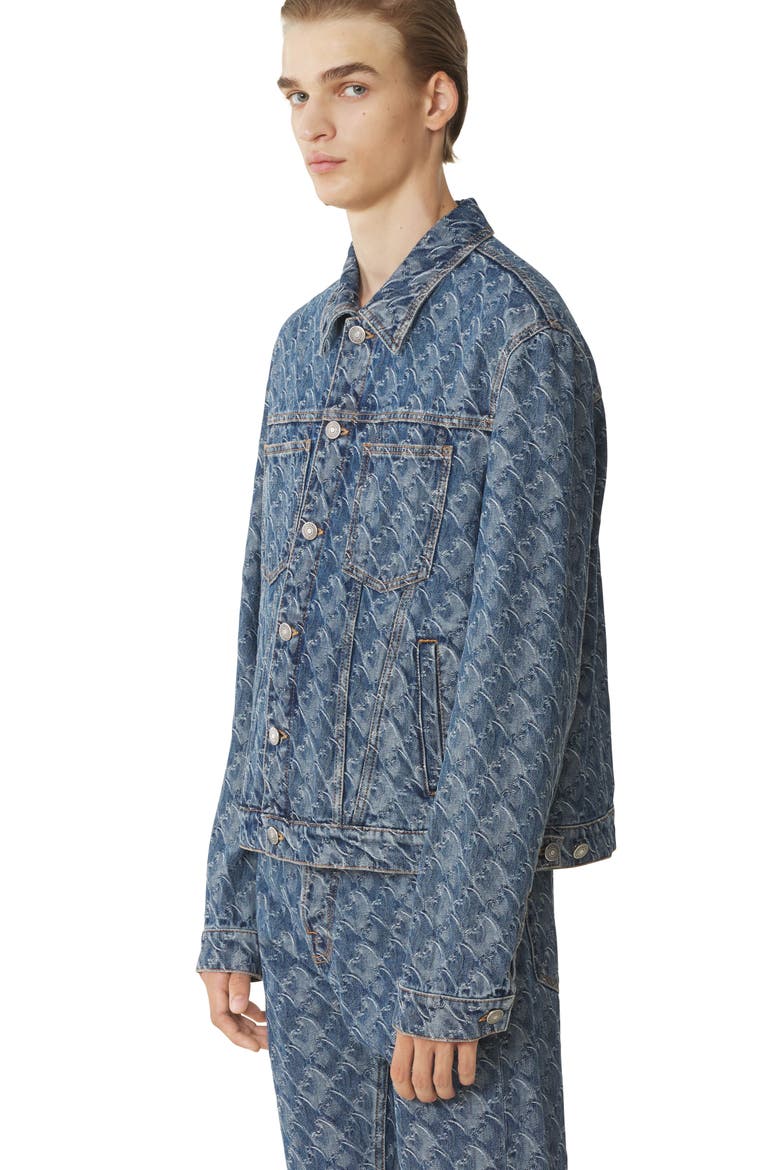 Lunar Year Jacquard Denim Jacket, Alternate, color, Blue
