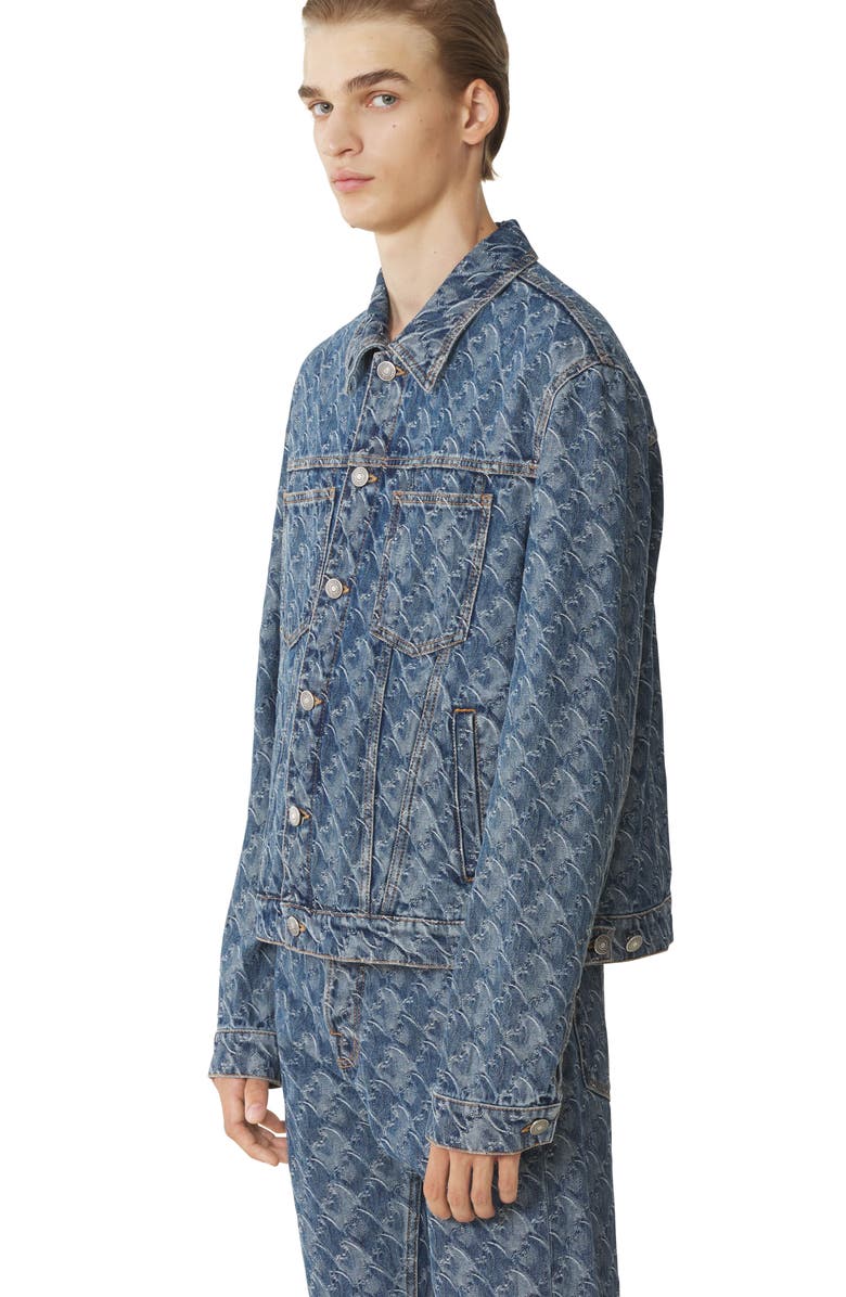 Lanvin Lunar Year Jacquard Denim Jacket, Alternate, color, Blue