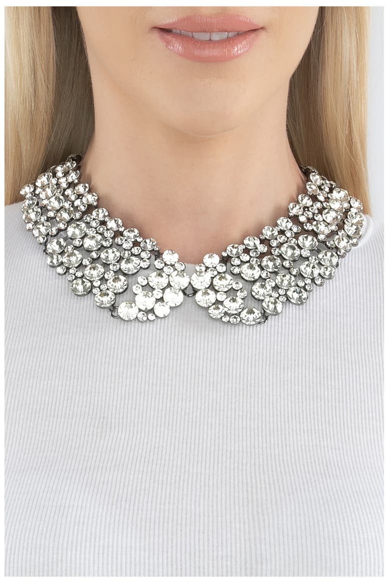 Diana Crystal Cluster Collar Necklace, Main, color, CLEAR
