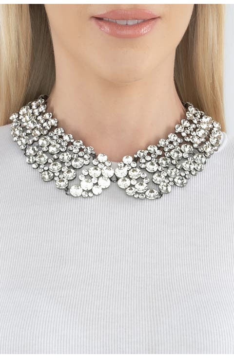 Diana Crystal Cluster Collar Necklace