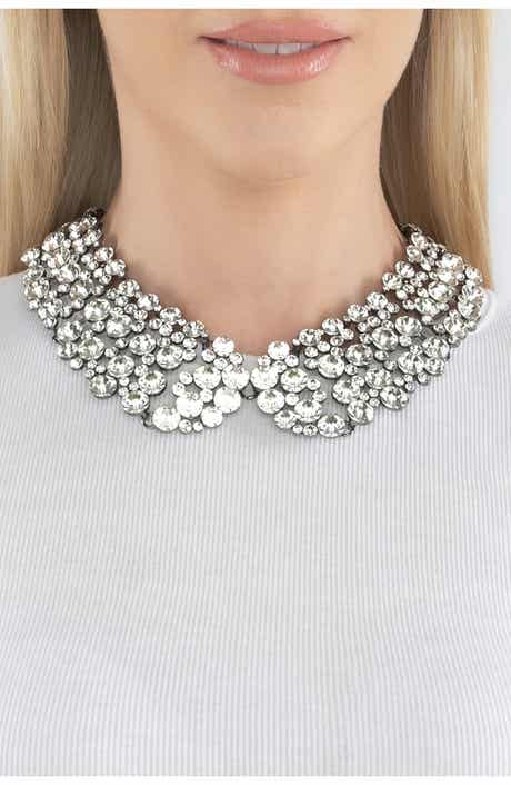 EYE CANDY LOS ANGELES Diana Crystal Cluster Collar Necklace