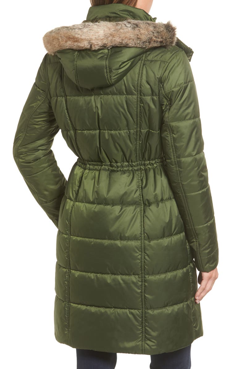 Barbour Winterton Water Resistant Hooded Quilted Jacket with Faux Fur Trim, Alternate, color, 