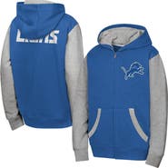 Outerstuff Youth Outerstuff Blue Detroit Lions Stadium Colorblock Full-Zip Hoodie