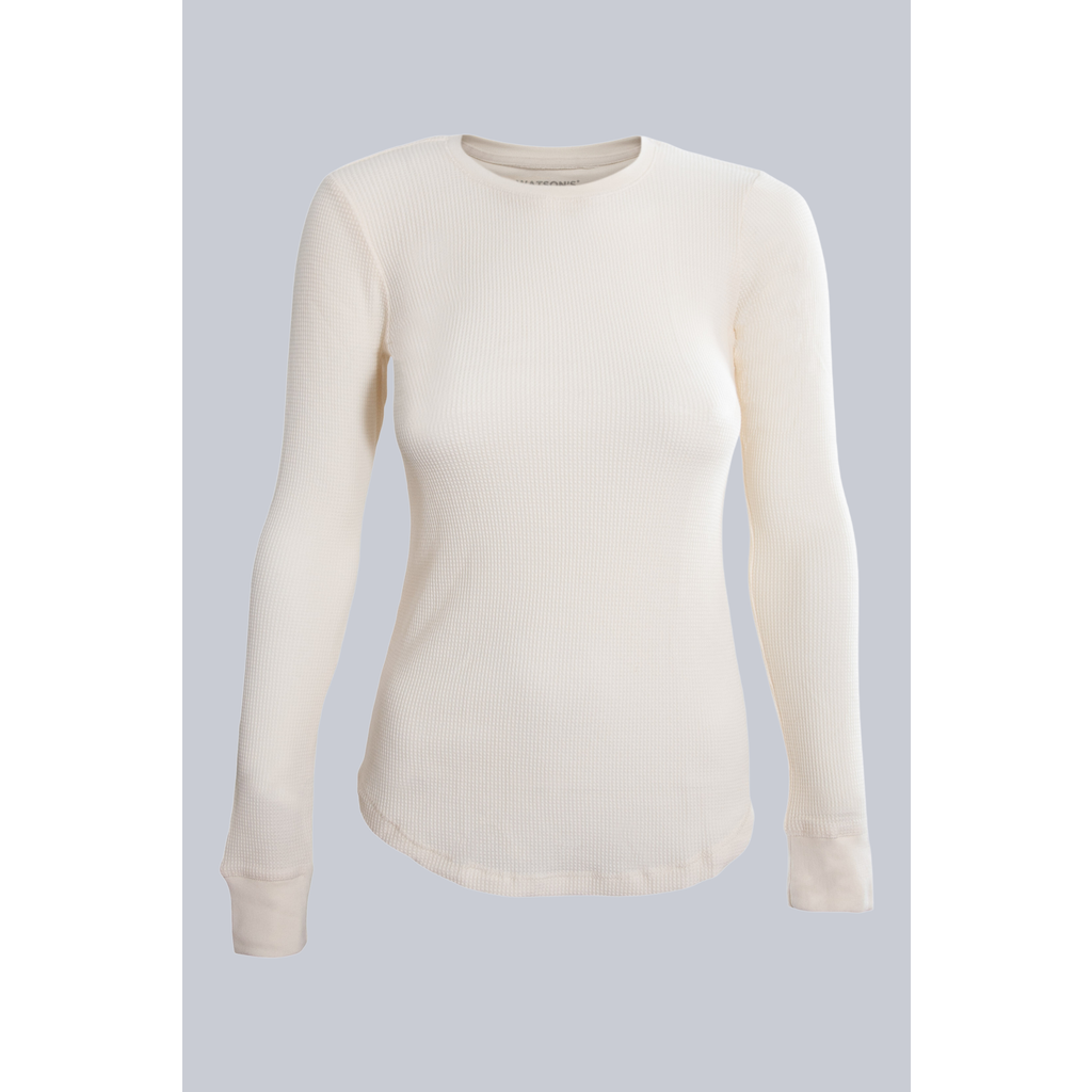 Watson's Women's Waffle Long Sleeve Thermal Crew in Eggnog  product