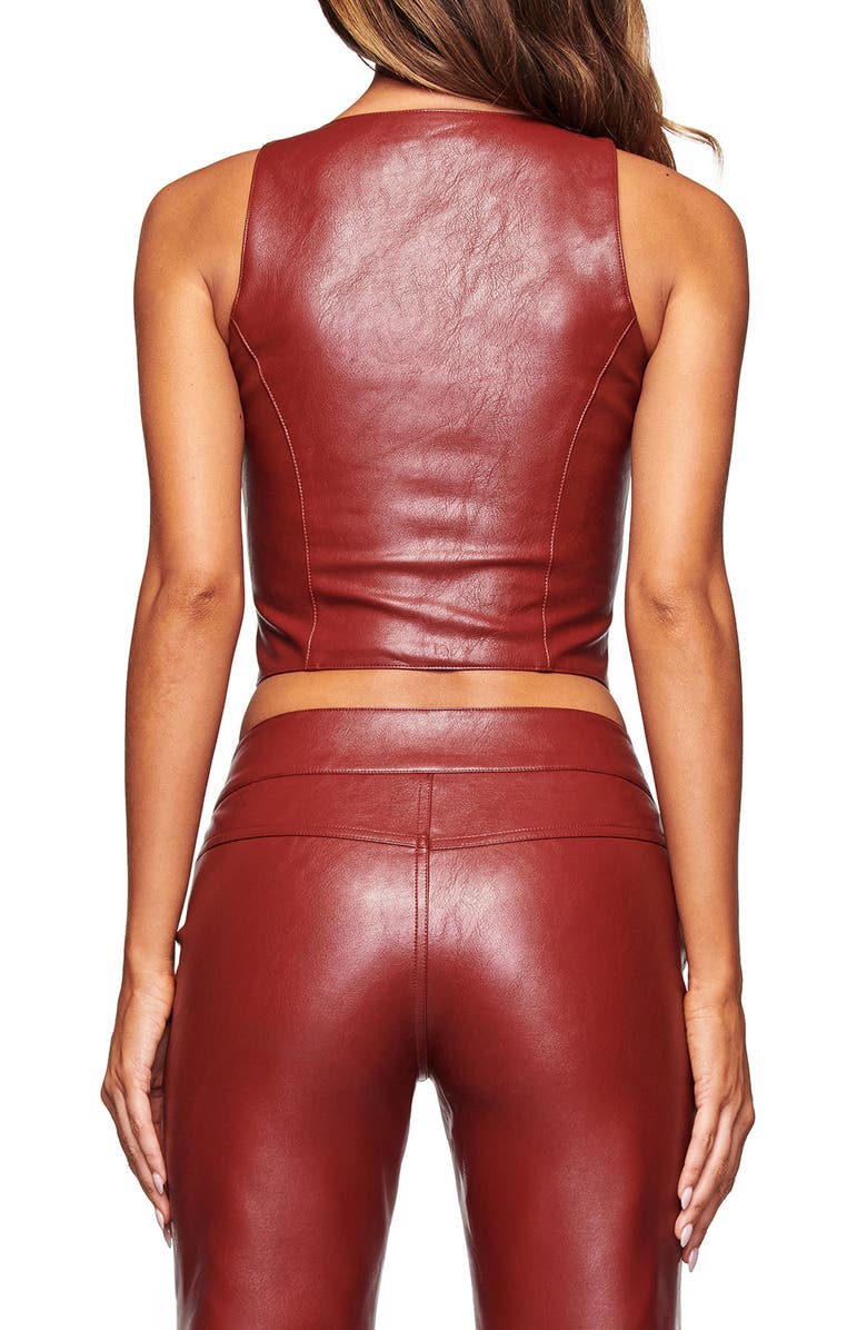 I.AM.GIA Ashton Faux Leather Corset Top, Alternate, color, 