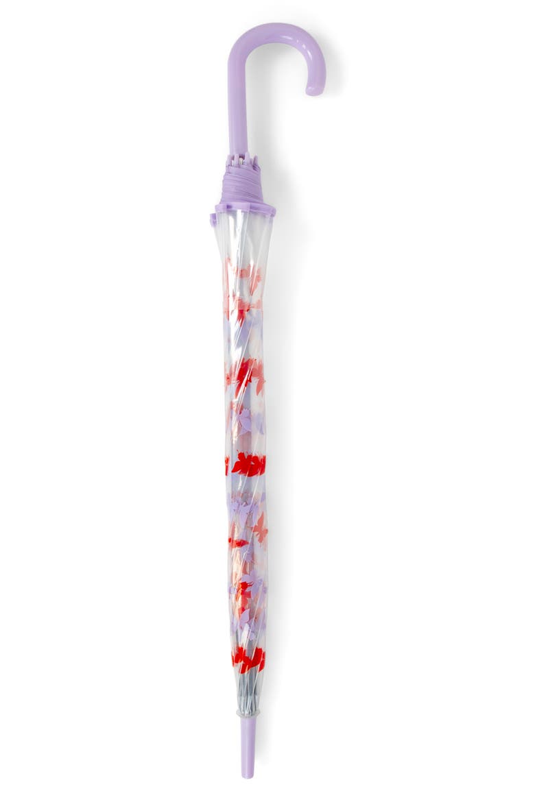 Bubble Stick Transparent Dome Umbrella, Alternate, color, FLUTTER
