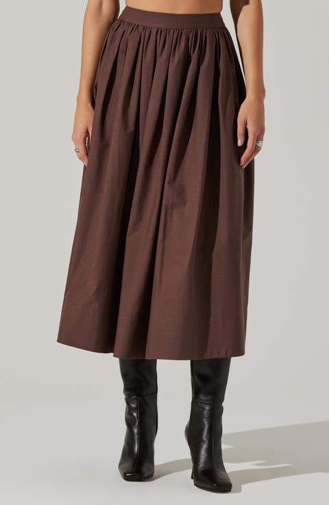 Diandra Cotton Blend Midi Skirt