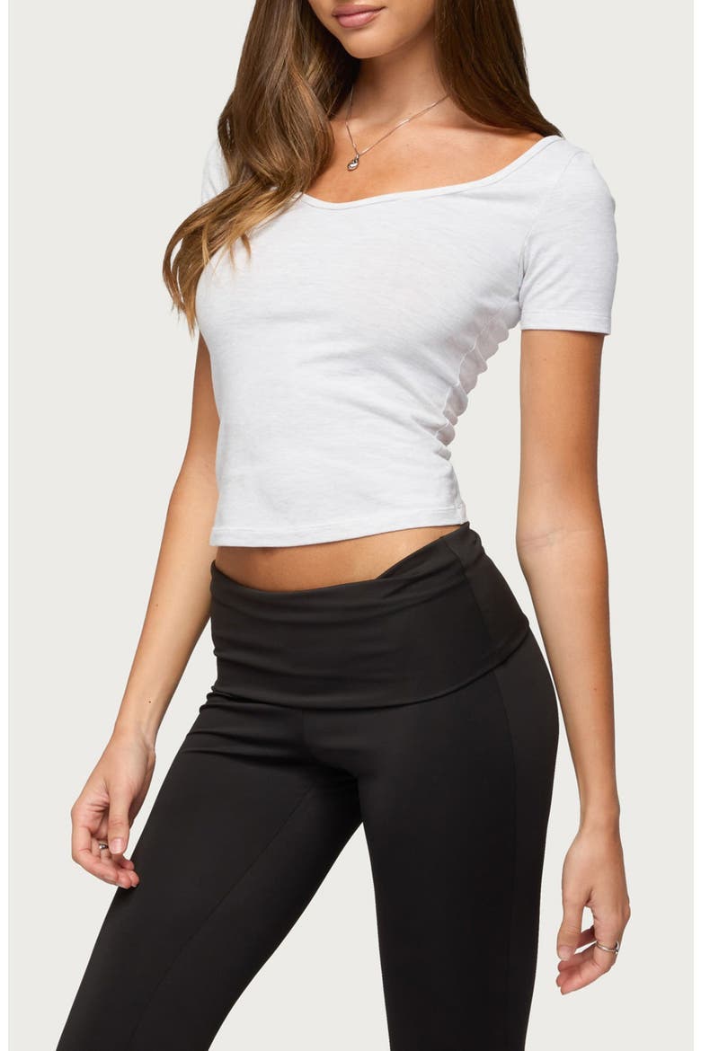Loly Scoop Neck Crop T-Shirt, Alternate, color, GRAY-MELANGE
