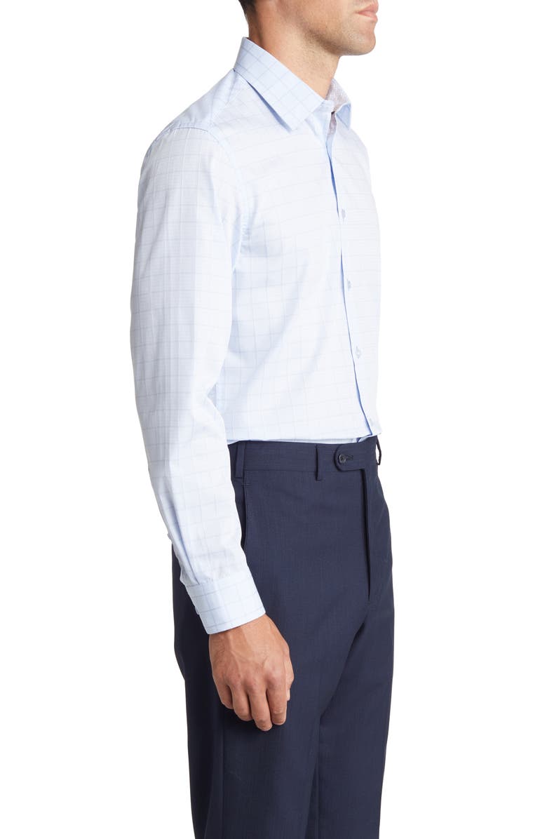 DANIEL HECHTER Trim Fit Fancy Check Cotton Dress Shirt, Alternate, color, 