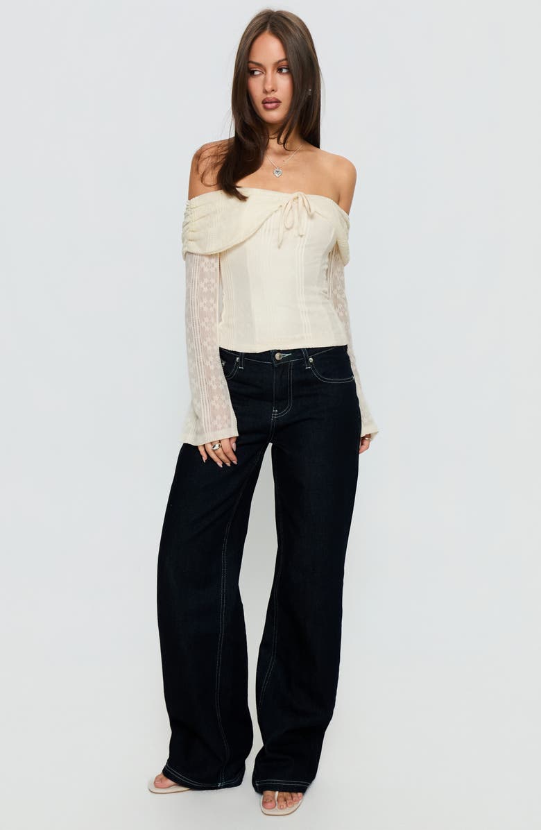 Princess Polly Colettie Off the Shoulder Top, Alternate, color, Cream