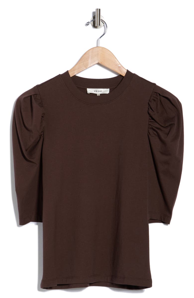 FRAME Puff Sleeve Jersey T-Shirt, Alternate, color, Chocolate Brown