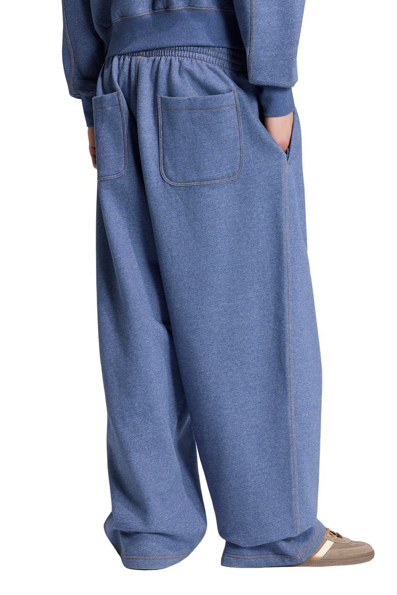 Trefoil Essentials Fleece Sweatpants, Alternate, color, CREW BLUE MEL
