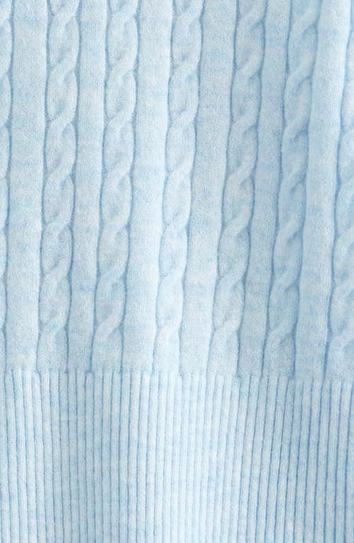 Nordstrom Cable Knit Zip Front Hoodie In Blue