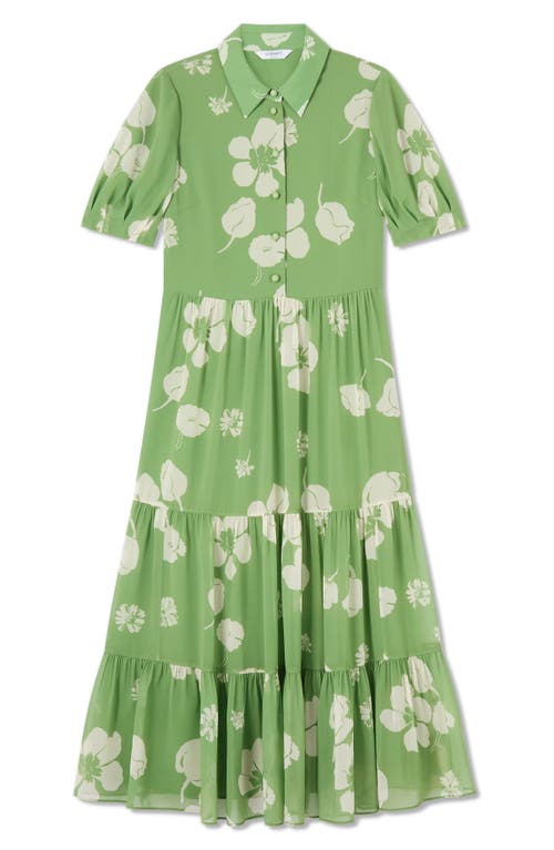 Lk Bennett Rumi Floral Tiered Dress In Green