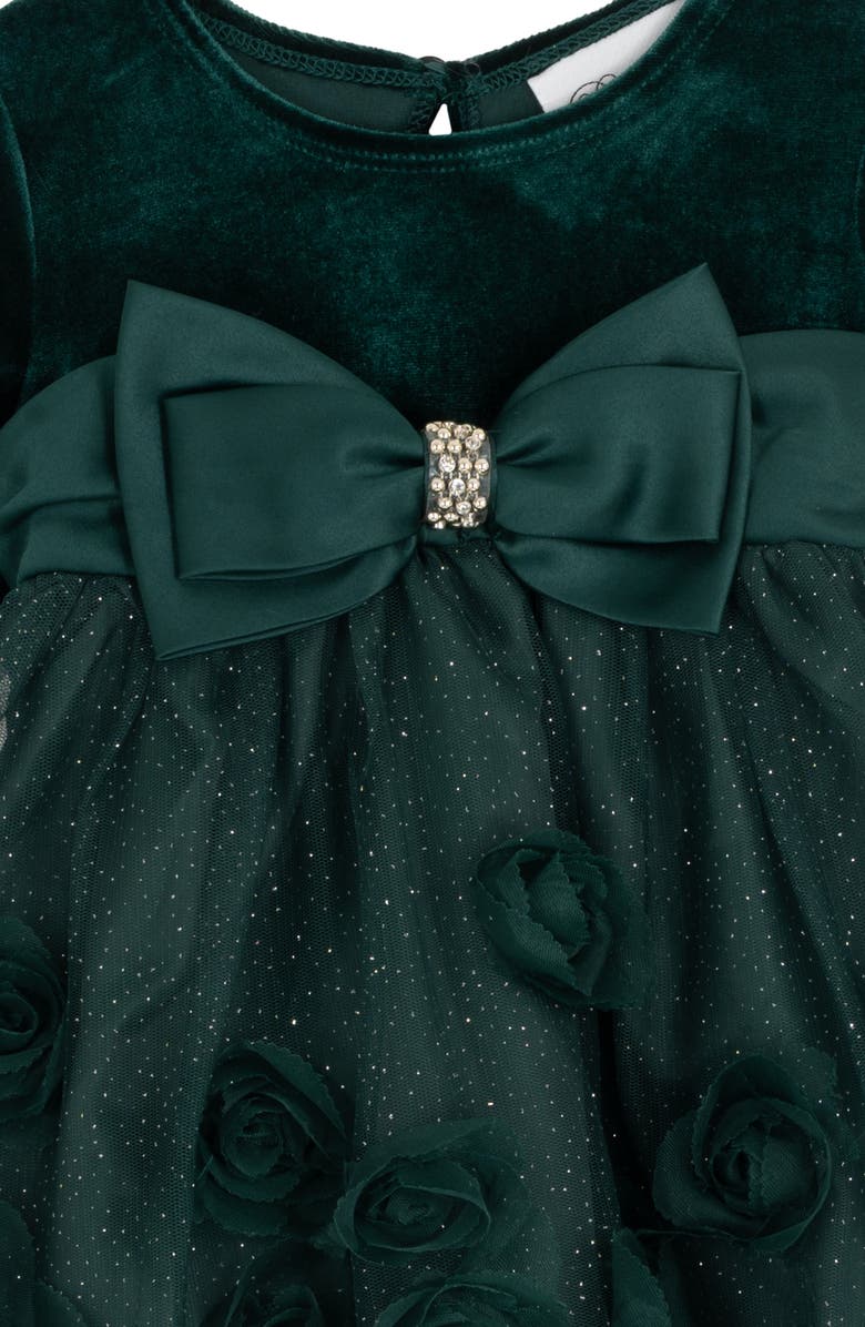 Rare Editions Velvet & Soutache Party Dress & Bloomers, Alternate, color, 