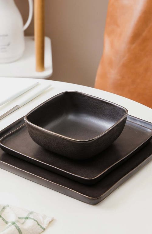 Stone Lain Jonny Stoneware 12-piece Dinnerware Set In Brown