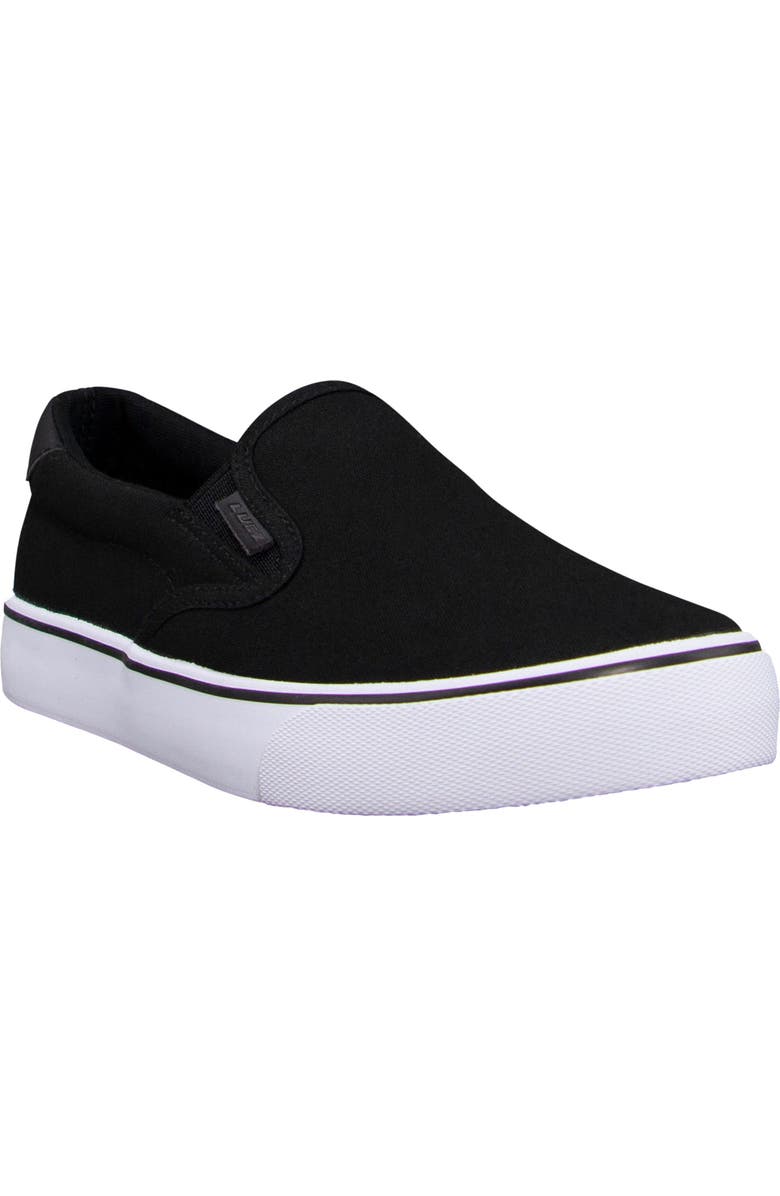 LUGZ Clipper Slip-On Sneaker - Wide Width, Main, color, Black /White/ Black