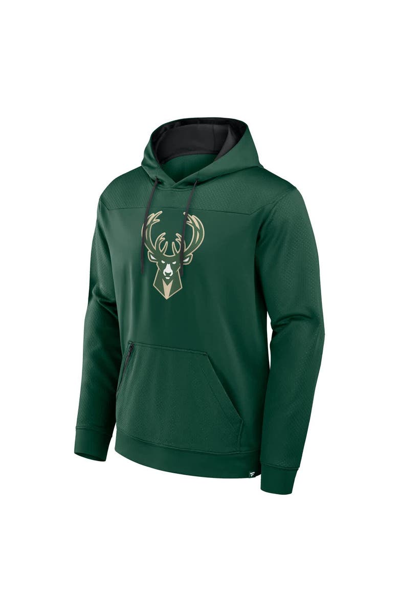 FANATICS Men's Fanatics Hunter Green Milwaukee Bucks Reserve Defender Pullover Hoodie, Alternate, color,