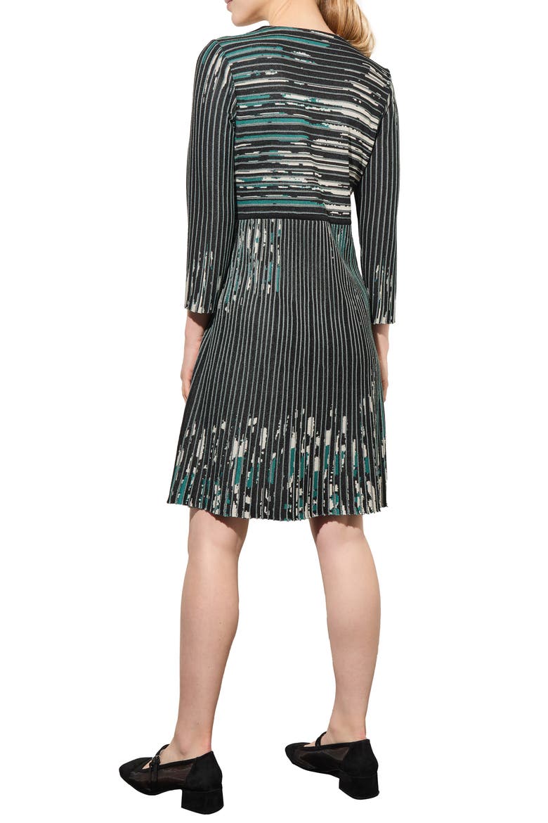Stripe Jacquard Sweater Dress, Alternate, color, FOREST/LM/BK