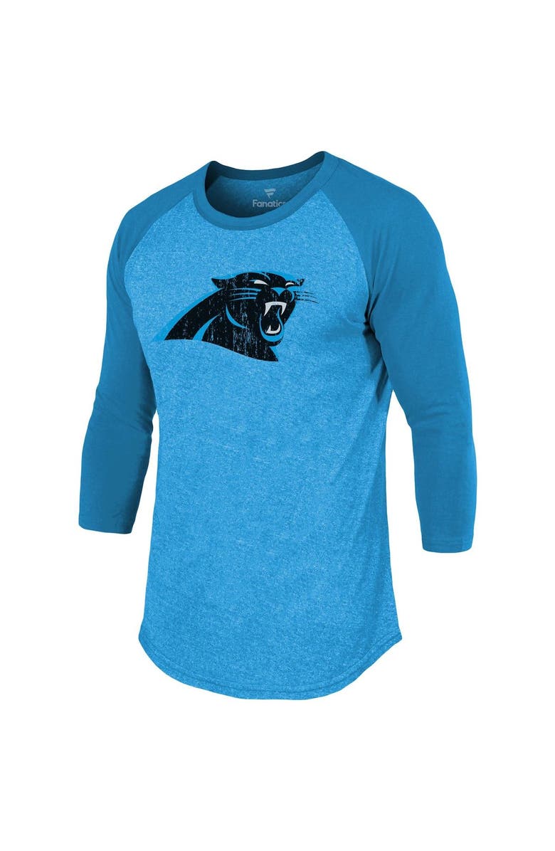 INDUSTRY RAG Men's Fanatics Branded Jeremy Chinn Blue Carolina Panthers Team Player Name & Number Tri-Blend Raglan 3/4-Sleeve T-Shirt, Alternate, color, 