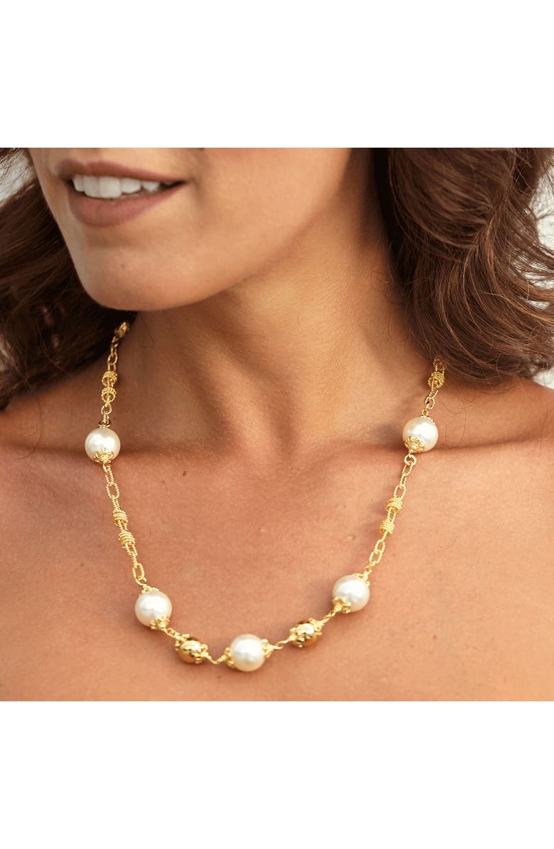 SAVVY CIE JEWELS Swarovski Pearl Bauble Necklace, Alternate, color,