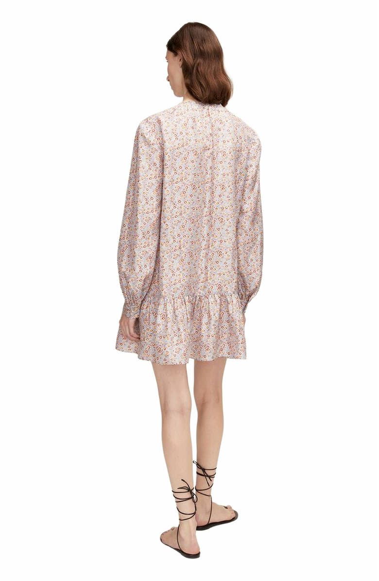 Rebecca Taylor Violet Fleur Belted Silk Dress, Alternate, color, Fleur Glass Blue Combo