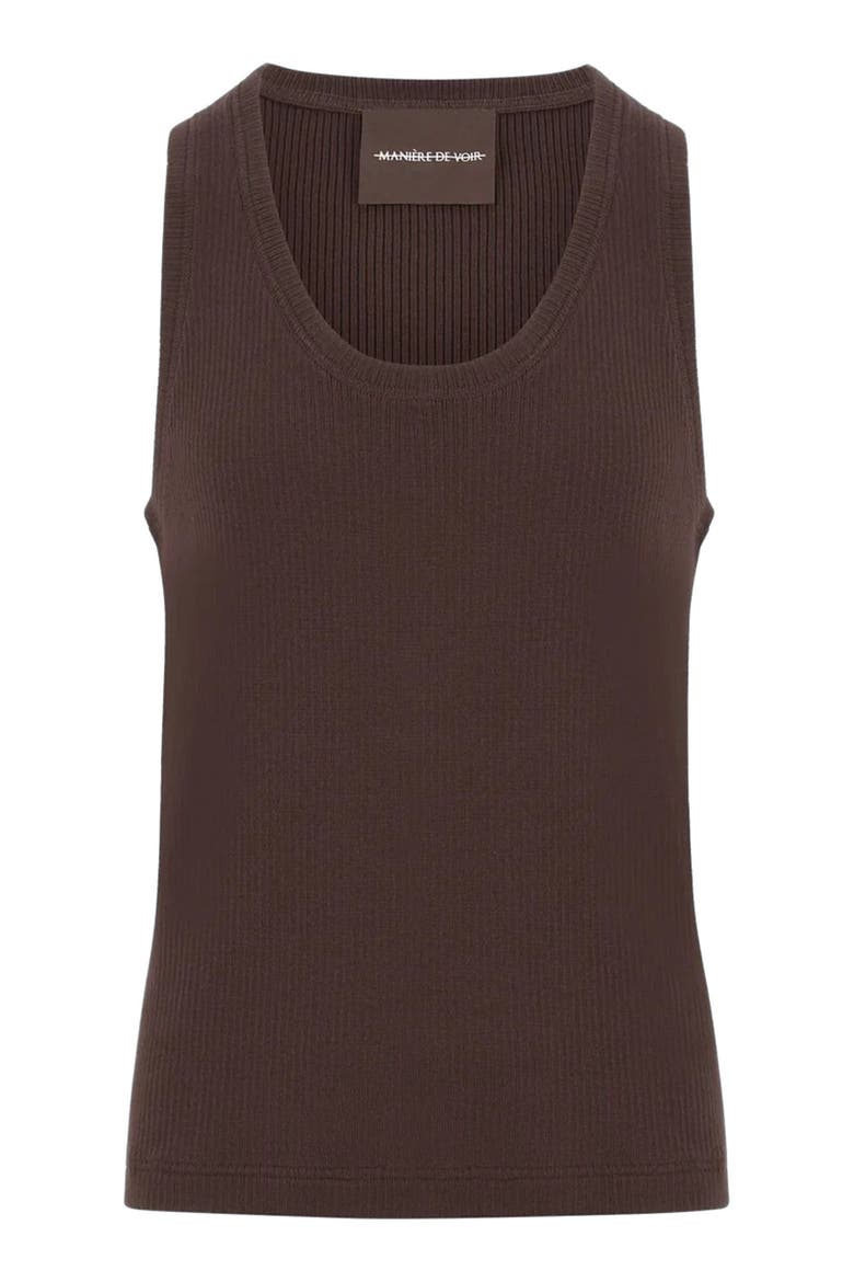 Justin Ribbed Cotton Vest, Alternate, color, Brown