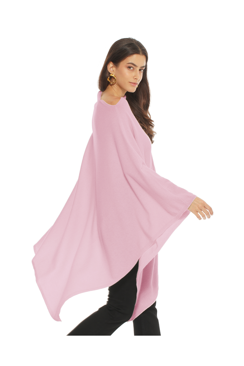 Pure Cashmere Long Poncho, Alternate, color, Baby Pink