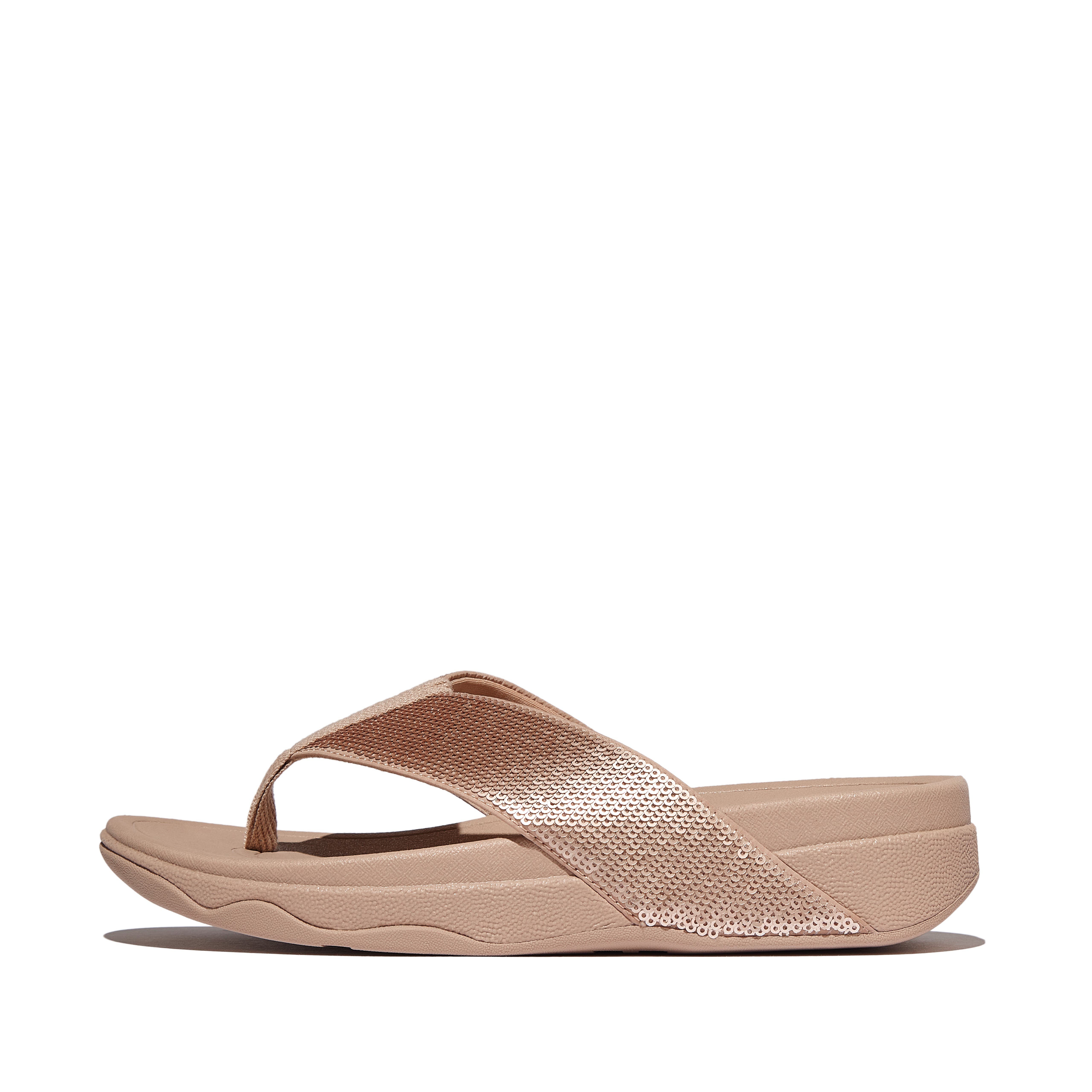 Surfa Sequin toe-post sandals, Alternate, color, Classic Beige