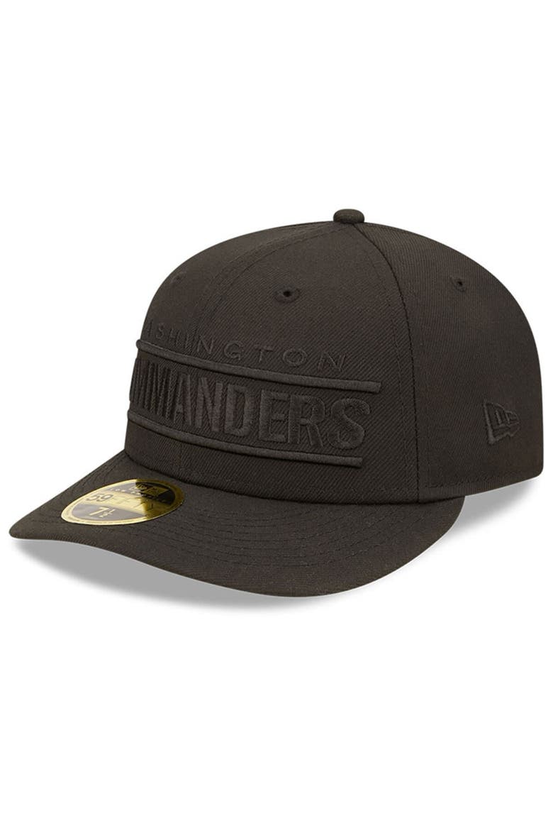 Men's New Era Washington Commanders Black on Black II Low Profile 59FIFTY Fitted Hat, Main, color, Black