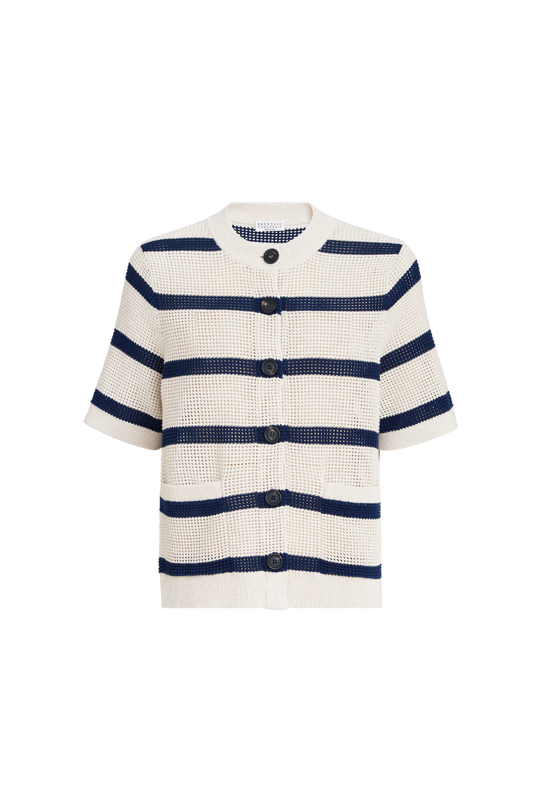 Striped cardigan, Alternate, color, Blue