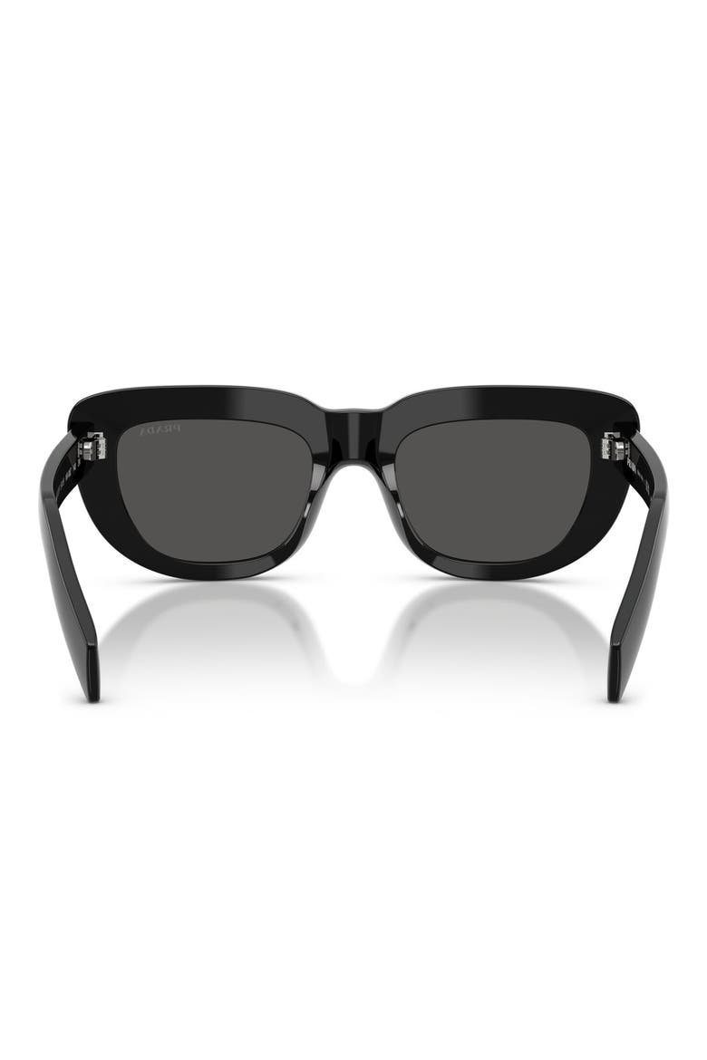 54mm Rectangular Sunglasses, Alternate, color, BLACK / DARK GREY