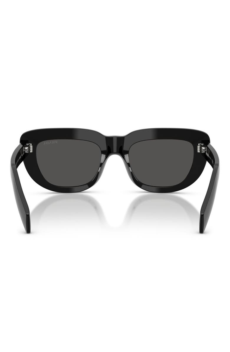 Prada 54mm Rectangular Sunglasses, Alternate, color, Black / Dark Grey