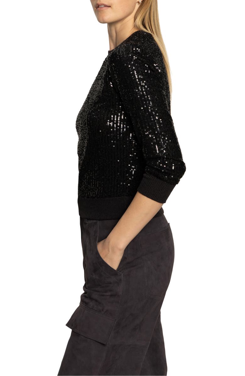 Sanctuary Relaxed Sparkle Knit Top, Alternate, color, Black