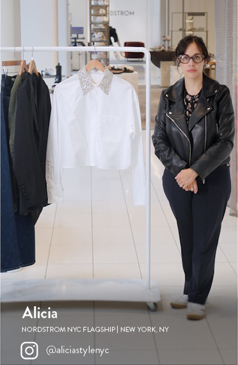 Little Big Joe Crystal Embellished Cotton Button-Up Shirt, sales video thumbnail