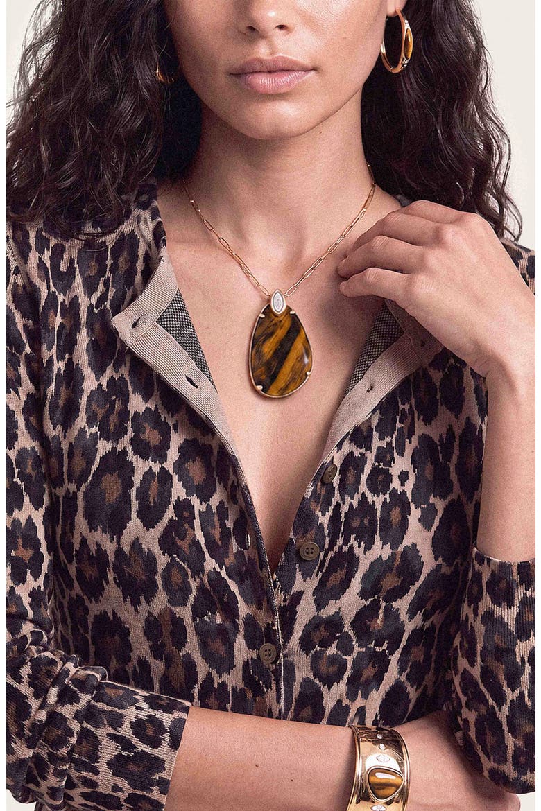 Majestic Stone Pendant Necklace, Alternate, color, TIGERS EYE