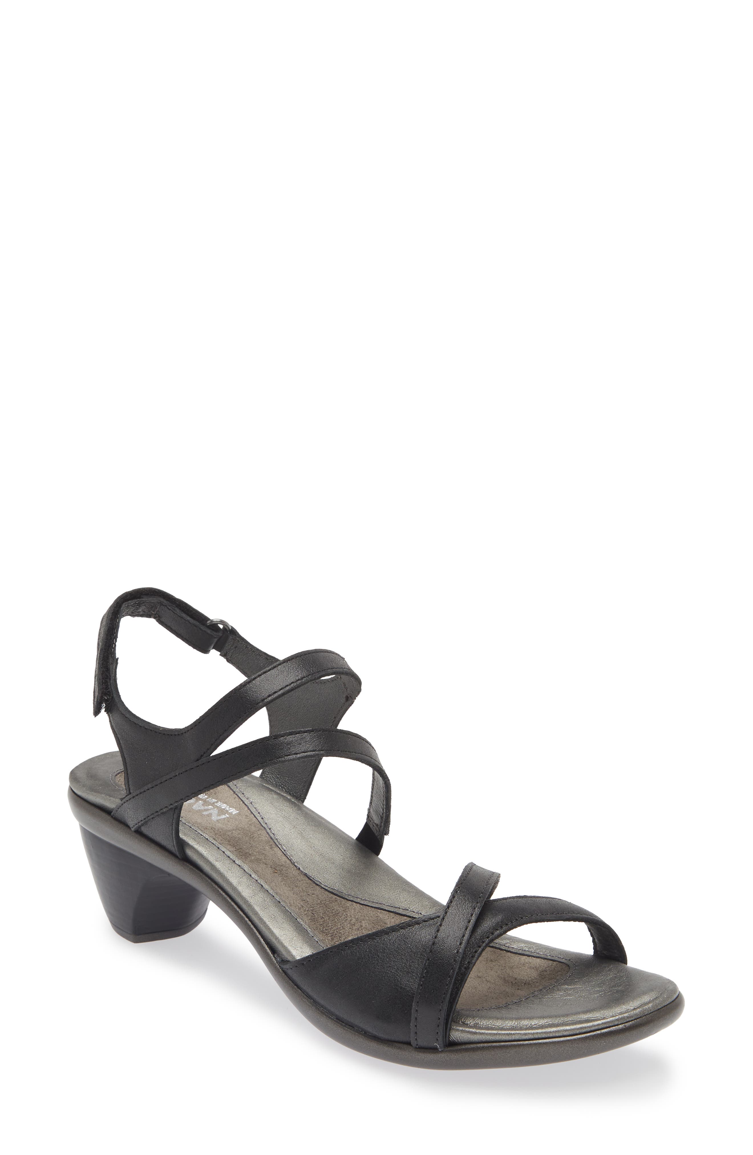 Naot Limit Slingback Sandal, Main, color, Shiny Black Leather
