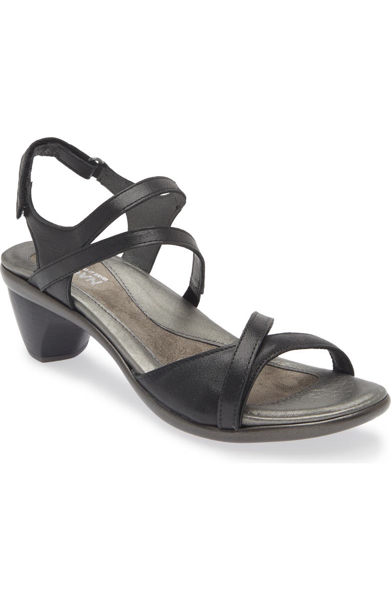 Naot Limit Slingback Sandal, Main, color, Shiny Black Leather
