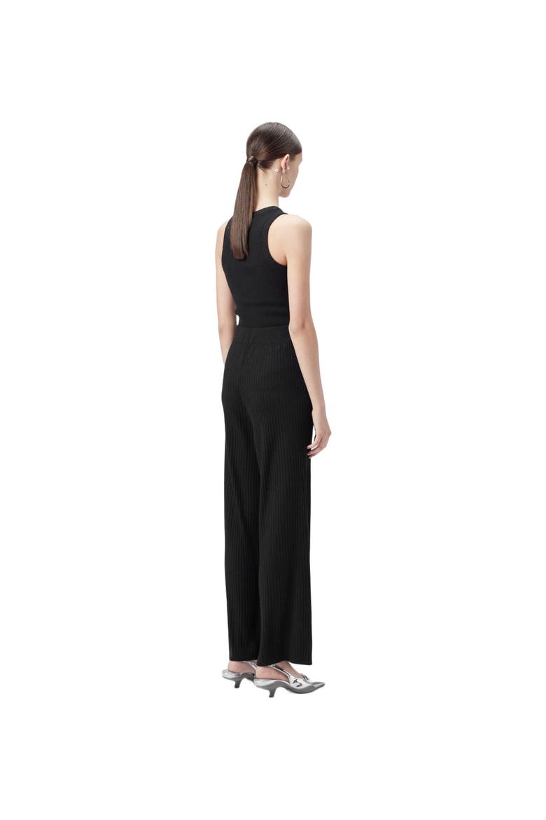 Rib-Knit Silk Cashmere Blend Pants, Alternate, color, black