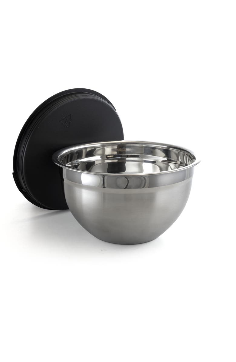 Megachef 5 Piece Multipurpose Stackable Mixing Bowl Set with Lids, Alternate, color, Silver