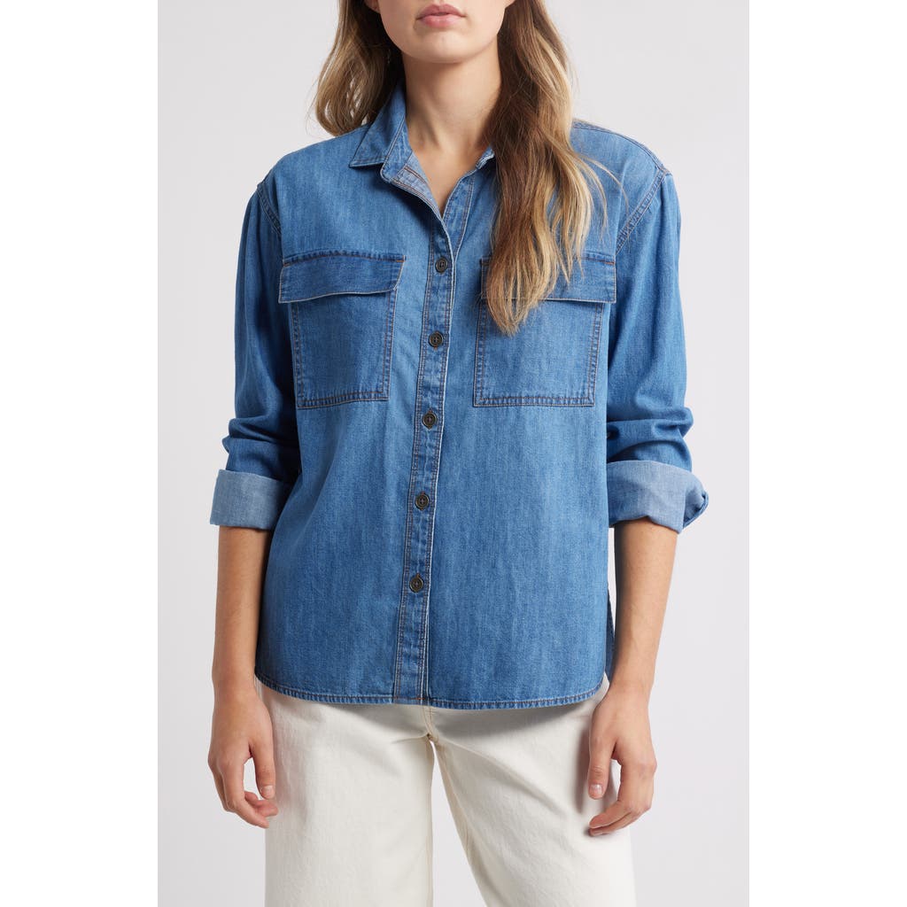 Beachlunchlounge Nikita Denim Shirt In Denim Wash