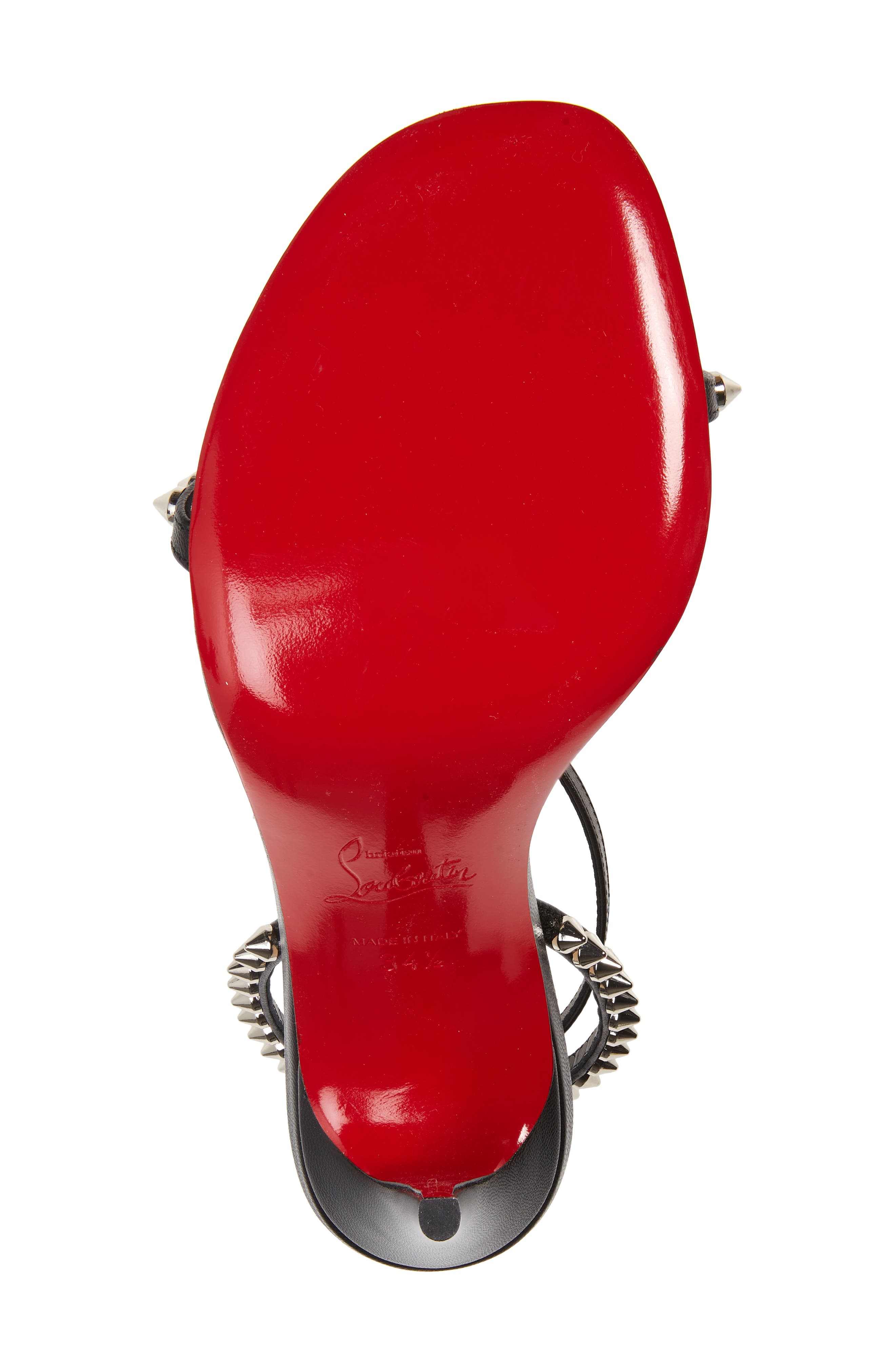 Christian Louboutin So Me Studded Sandal, Alternate, color, Black