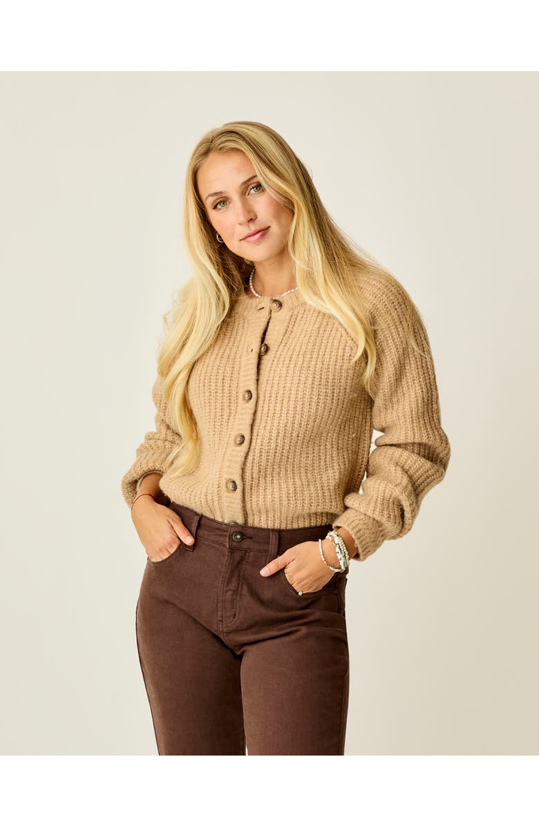 Carve Designs Daphne Wool Cardigan, Main, color, Camel