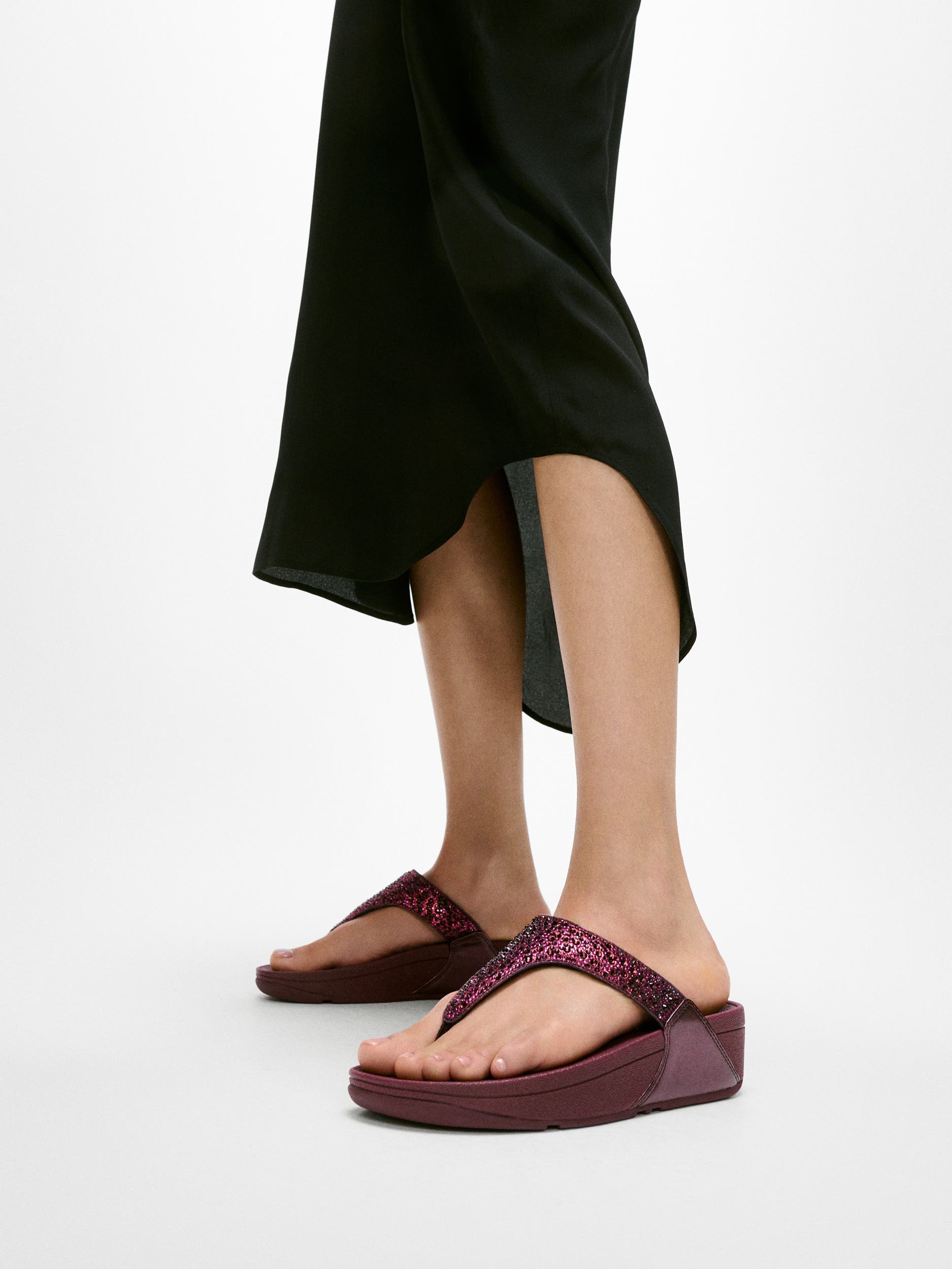 Lulu Crystal-mix toe-post sandals, Alternate, color, Metallic Plumberry