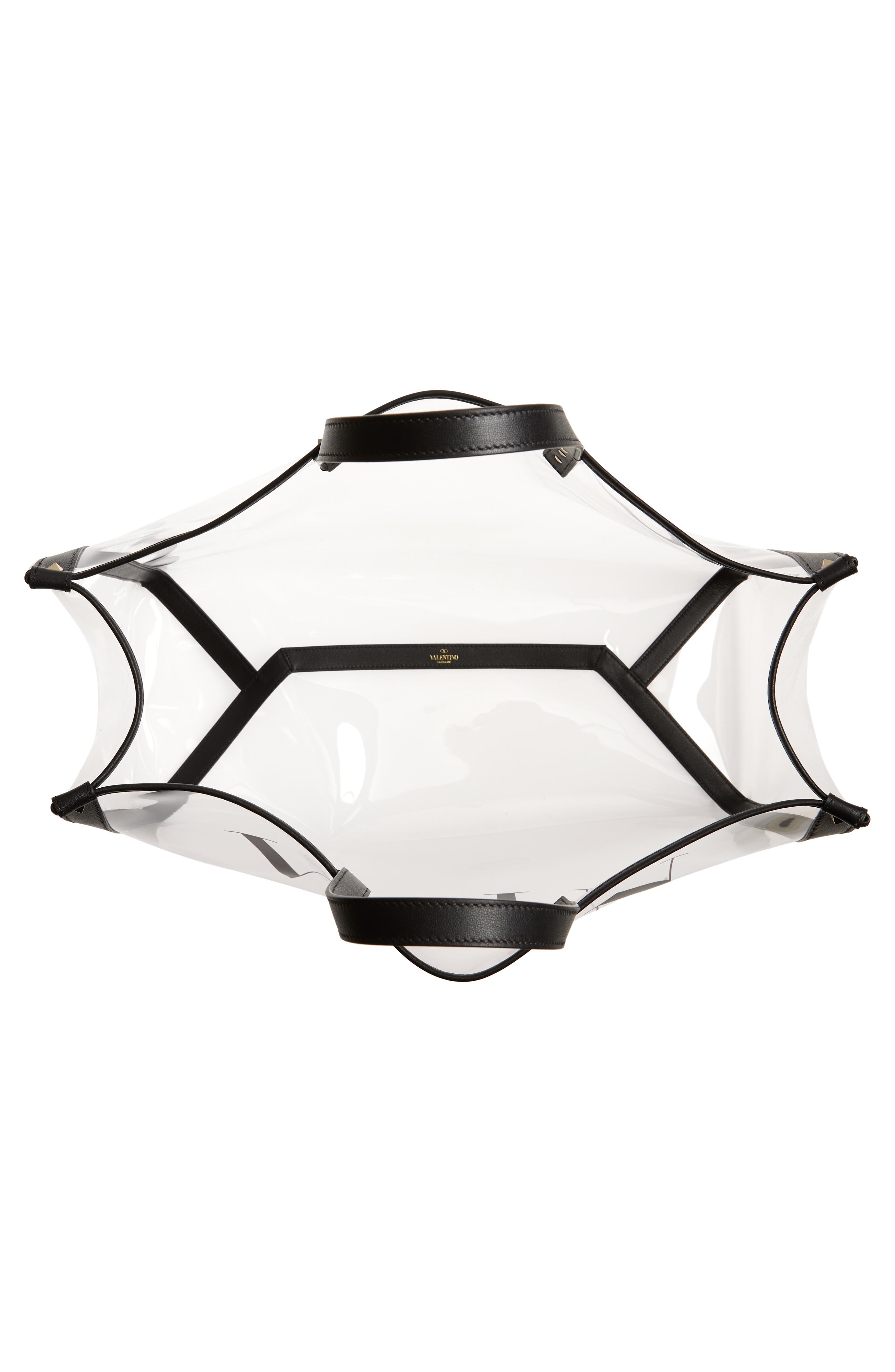 Valentino Garavani Large Grande Plage VLTN Logo Clear Tote, Alternate, color, 