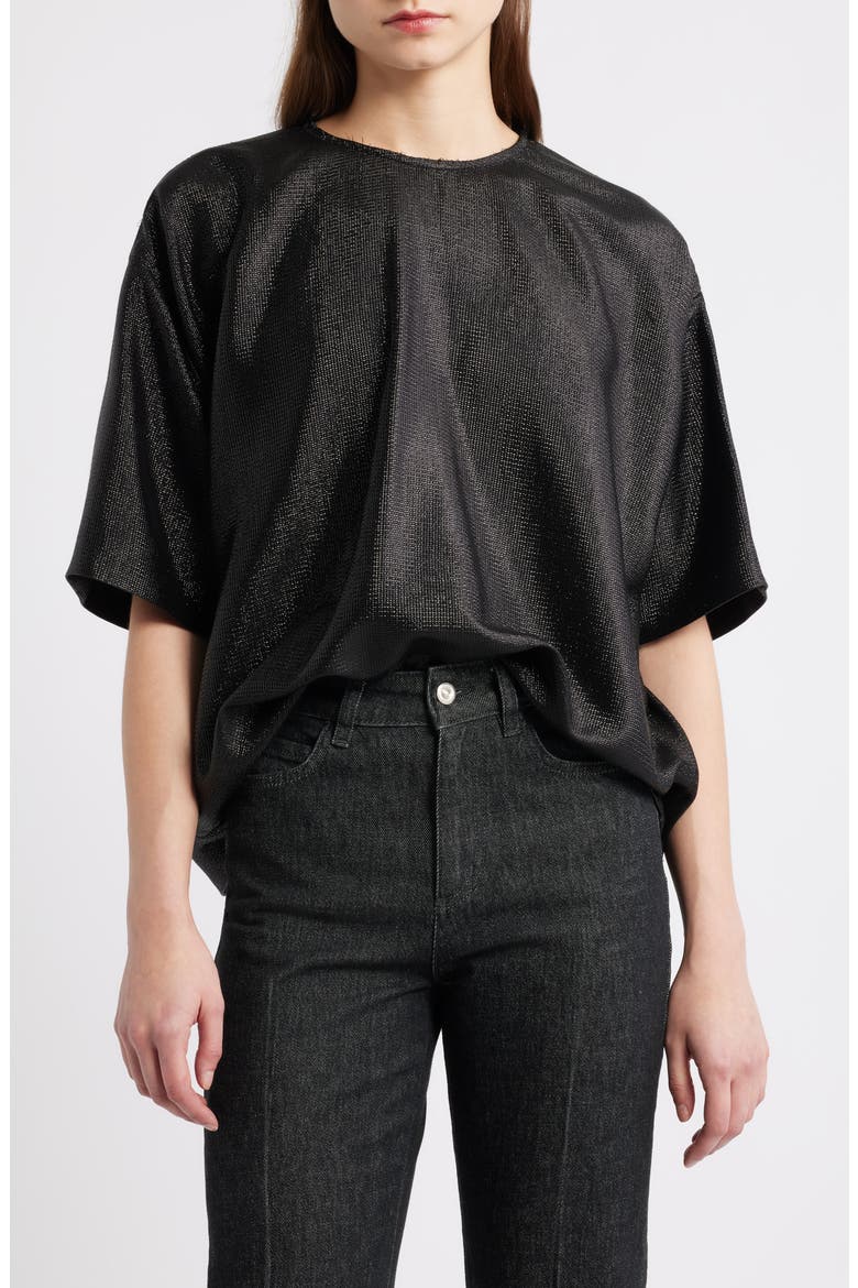 Bacres Metallic Top, Main, color, BLACK