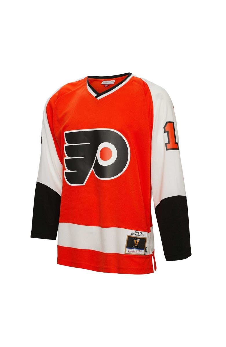 Mitchell & Ness Men's Mitchell & Ness Bernie Parent Orange Philadelphia Flyers  1974/75 Blue Line Player Jersey, Alternate, color, 