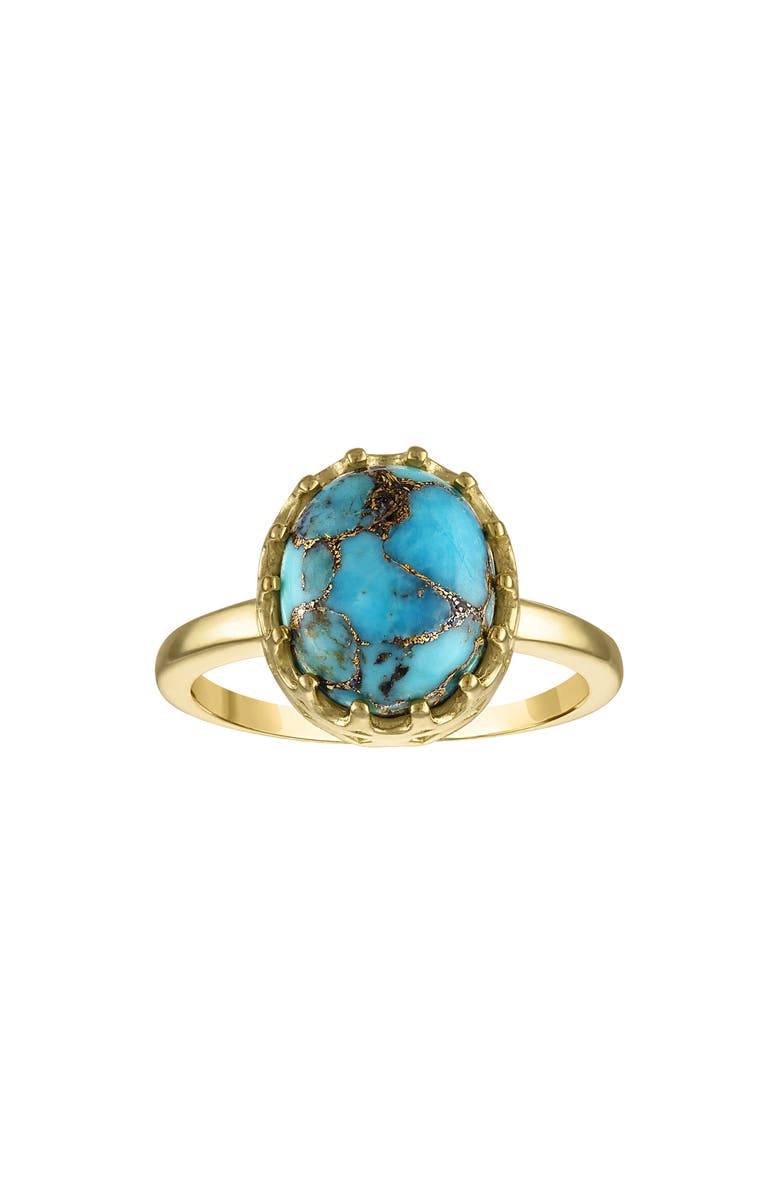 FZN Composite Turquoise Ring, Main, color, Yellow Gold