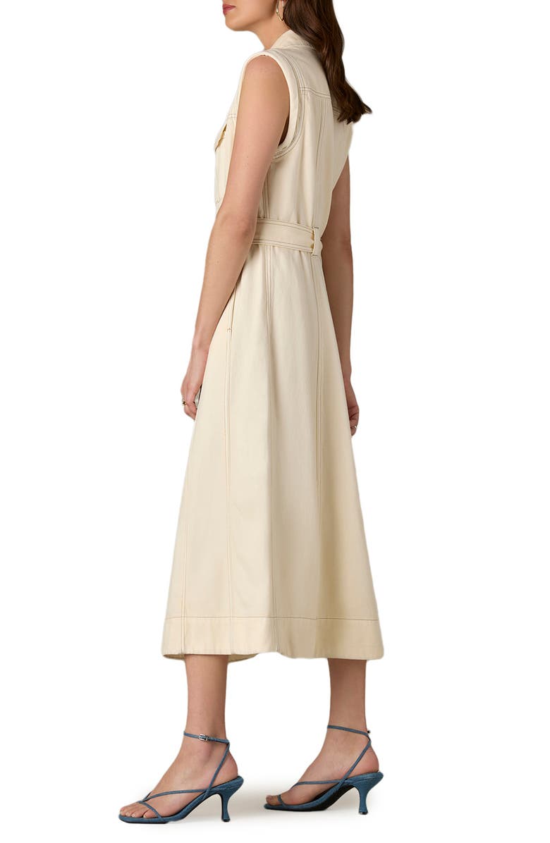 Wit & Wisdom Topstitch Sleeveless Midi Shirtdress, Alternate, color, 