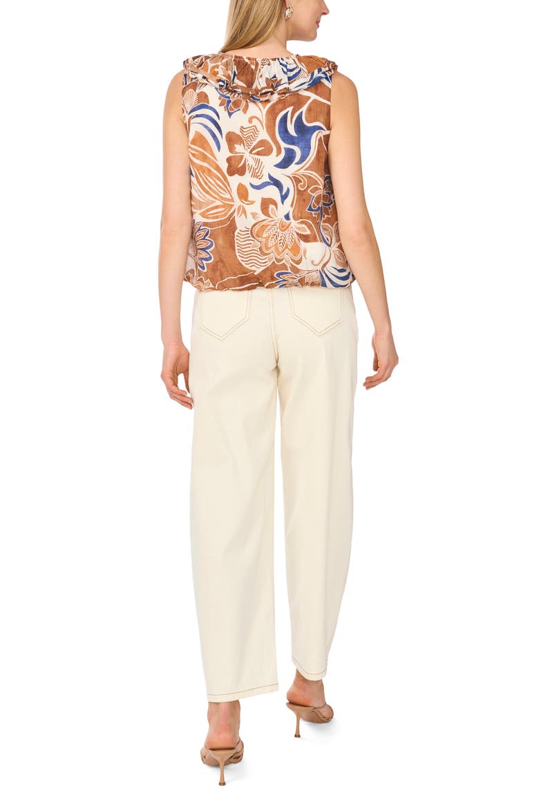 Ruffle Collar Sleeveless Top, Alternate, color, NEW IVORY 103